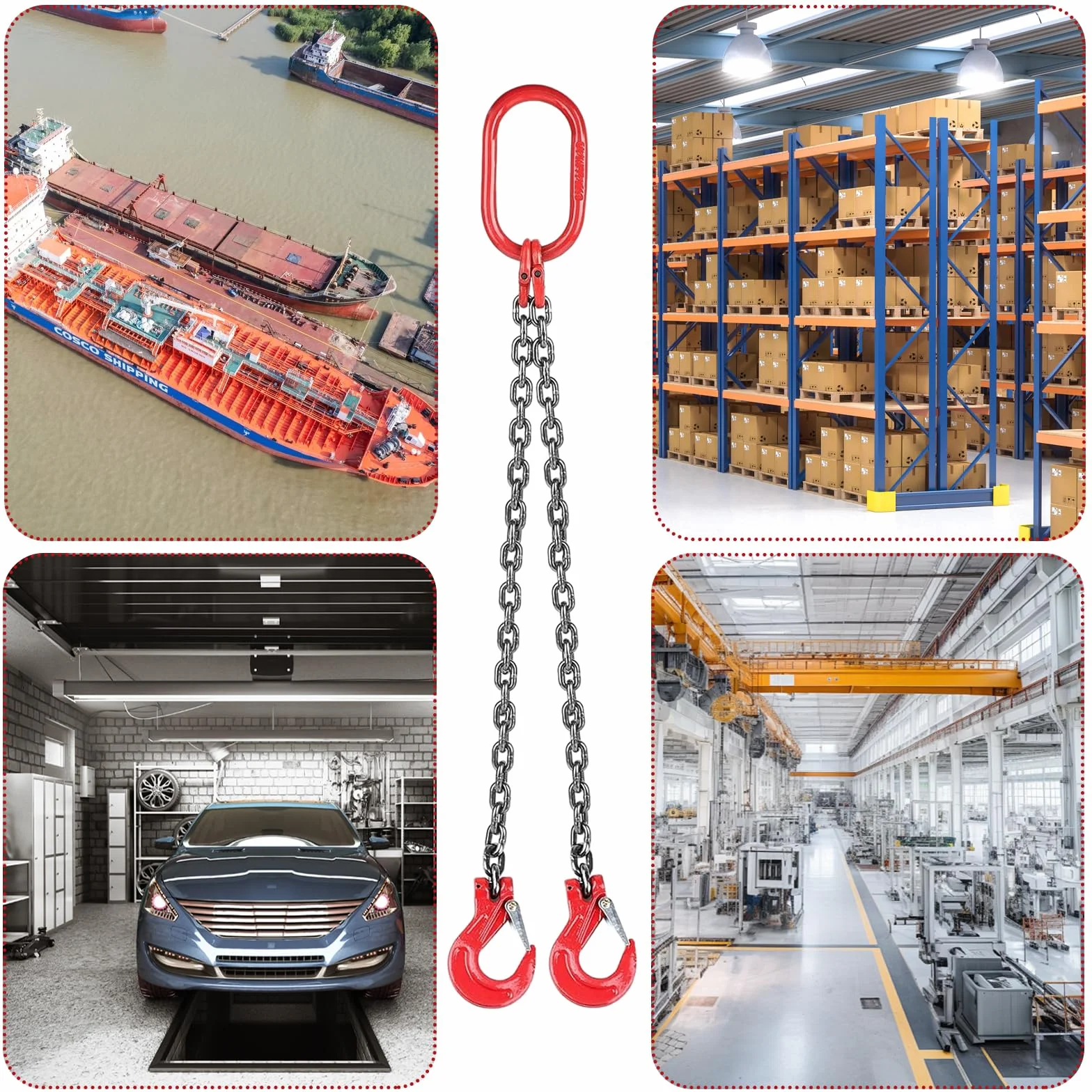Cadena colgante de 2 hilos 1 m 2T
