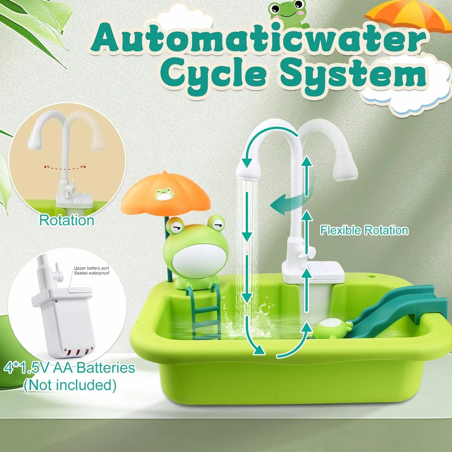 Juguetes de Cocina Lavaplatos Eléctrico Playhouse con Pesca flotantes para Niños
