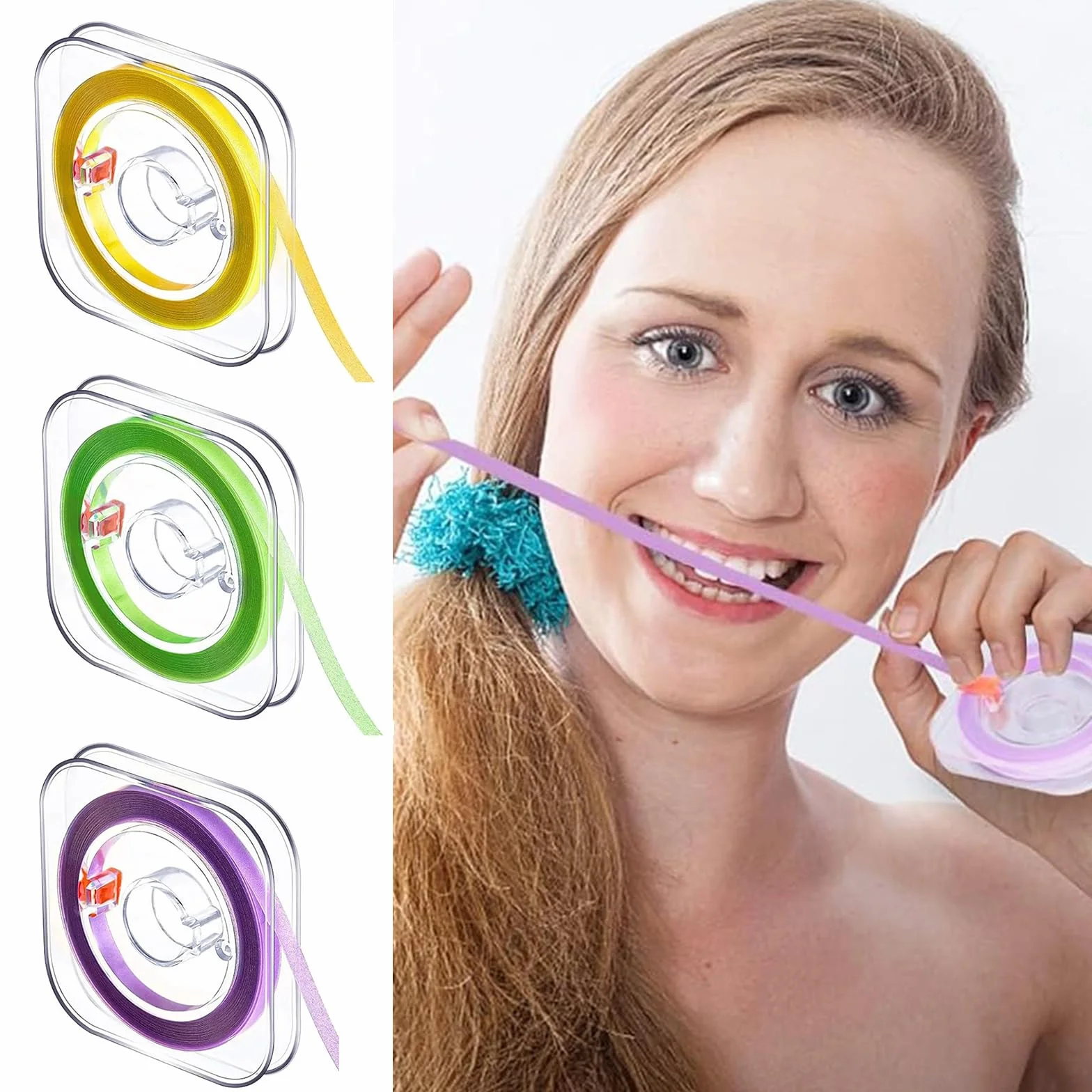 Papel de Lija Dental 3 Rollos Tiras de Pulido Interdental para Limpiar Dientes Cuidado Bucal