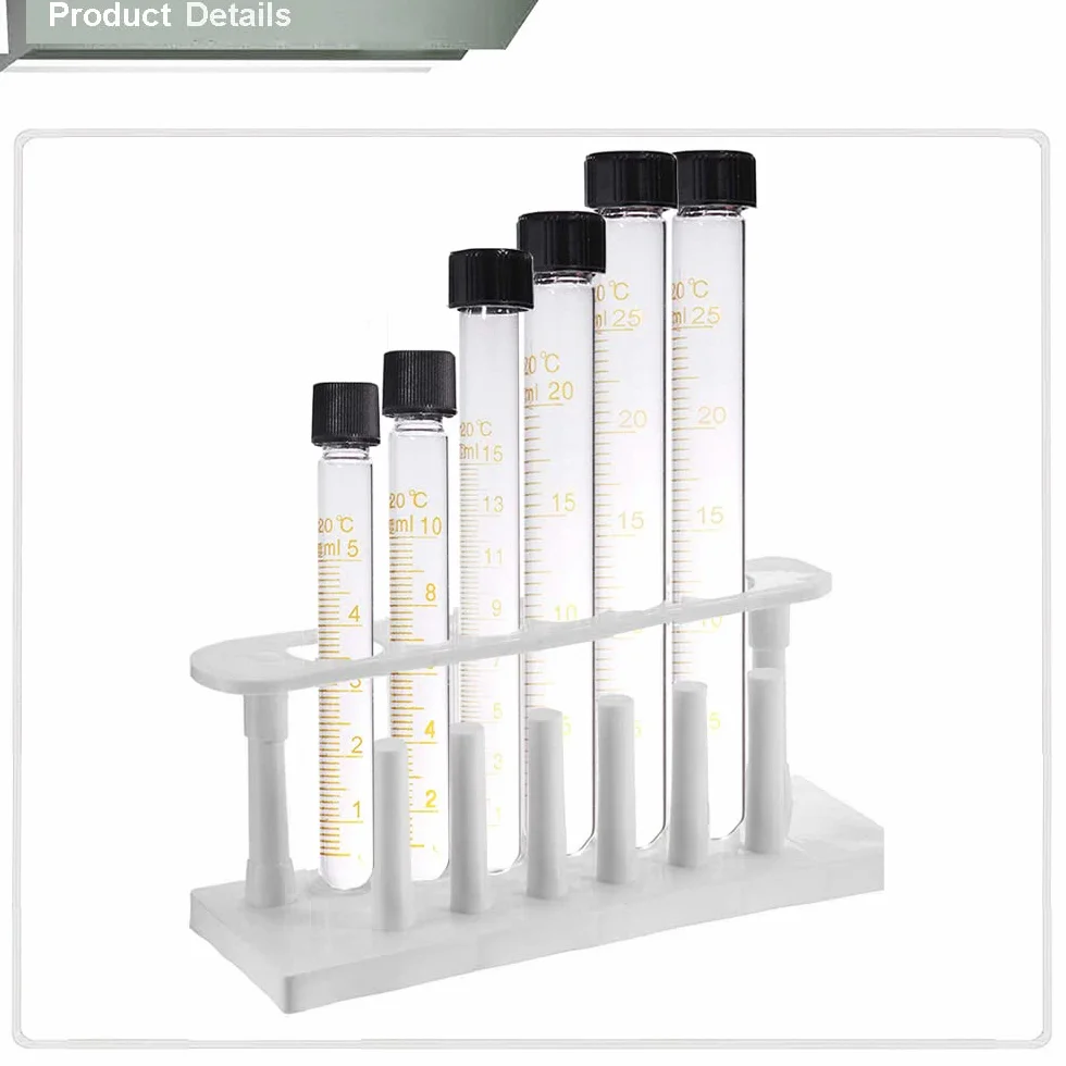 SKYPRO Tubos de ensayo de vidrio graduado de 5 ml con tapas de rosca resistentes a altas temperaturas