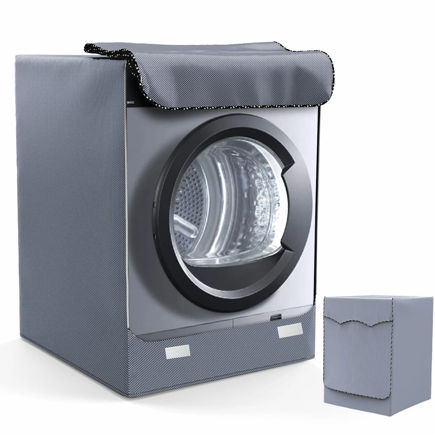 Funda impermeable para lavadora y secadora exterior XL 60x64x85 cm Gris