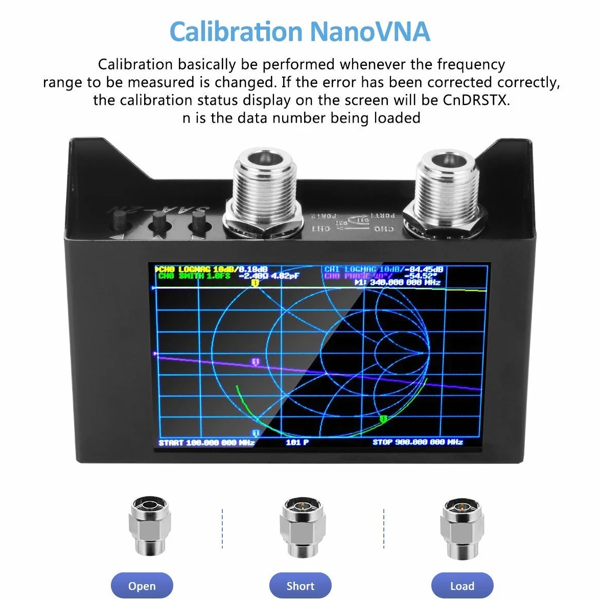 AURSINC NanoVNA SAA-2N V2.2 Analizador vectorial de redes, 50KHz-3GHz 4" Pantalla táctil HF VHF UHF Analizador de antenas VNA, Medición de parámetros S, dúplex, VSWR, fase, retardo