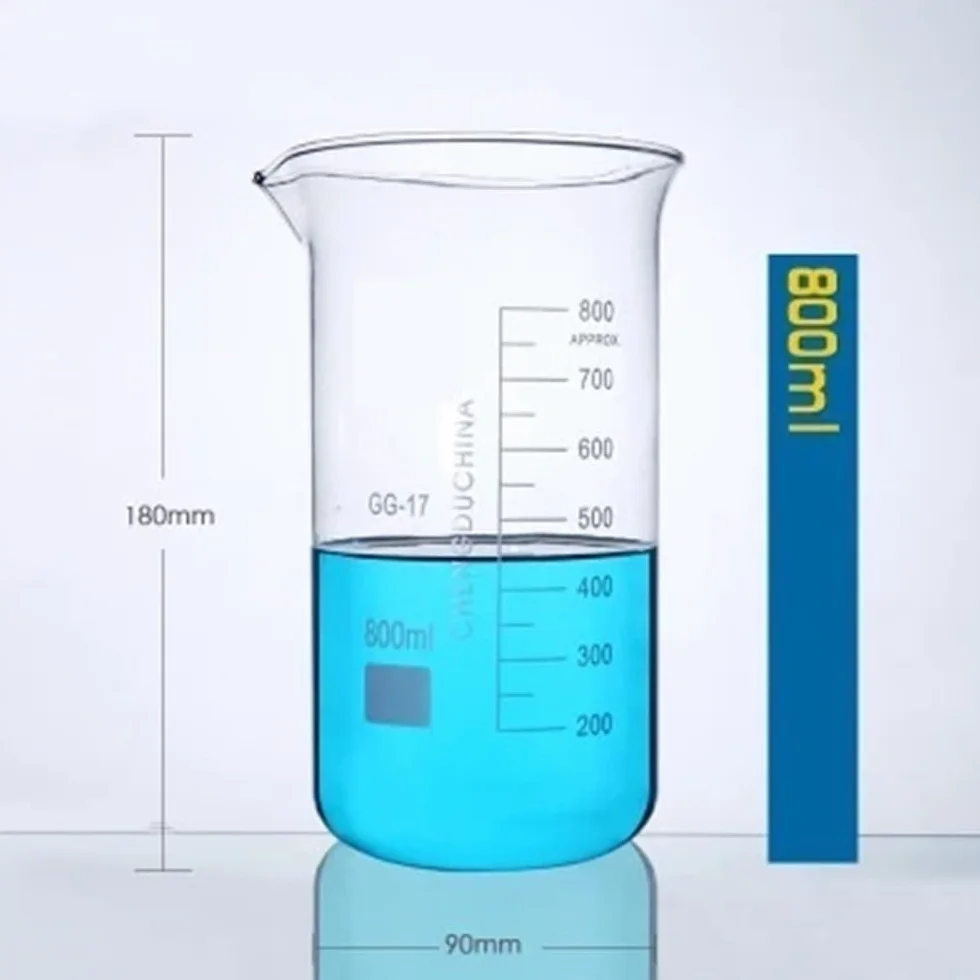4 Pzs Vasos Forma Alta Borosilicato 50-1000Ml Vasos Claros | Vaso medidor con escala, equipo de laboratorio(800)