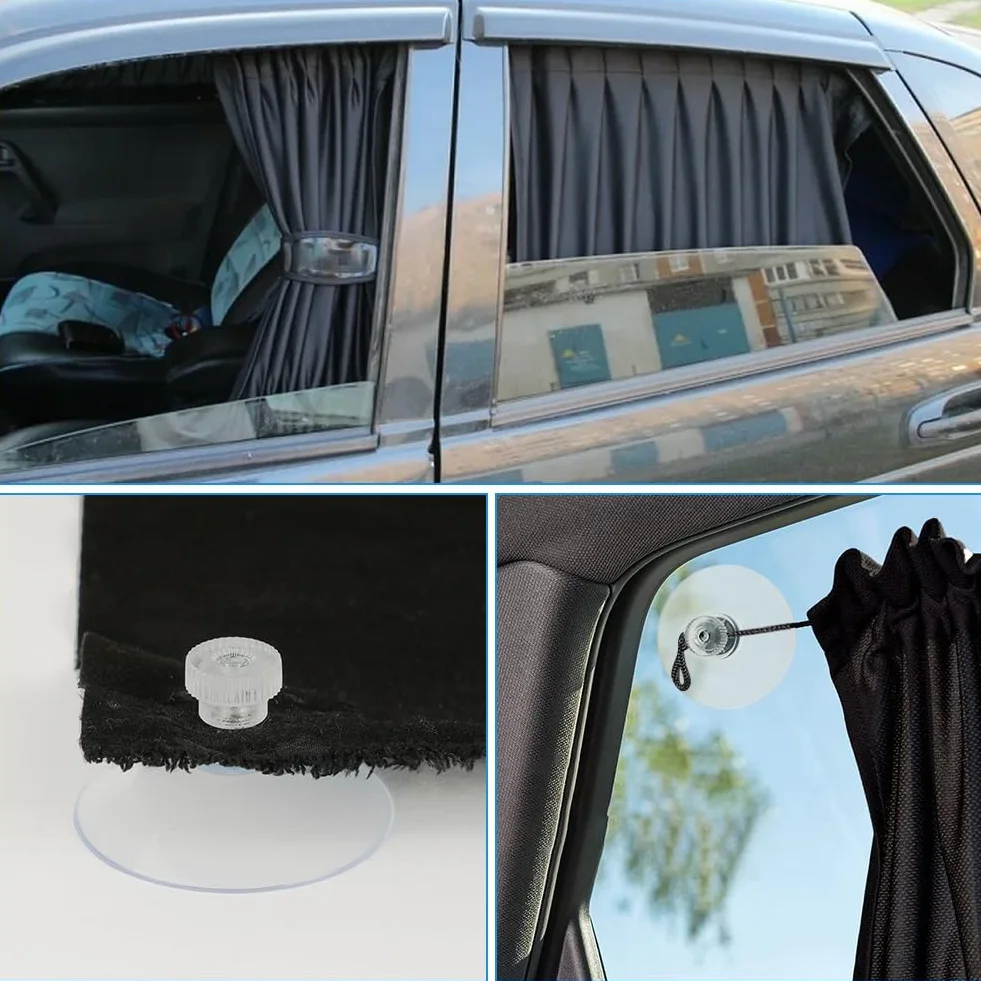 Flintronic 6 Piezas Ventosas de Plástico Transparente con Tuerca y Rosca, Soporte Fuerte de PVC para Vidrio