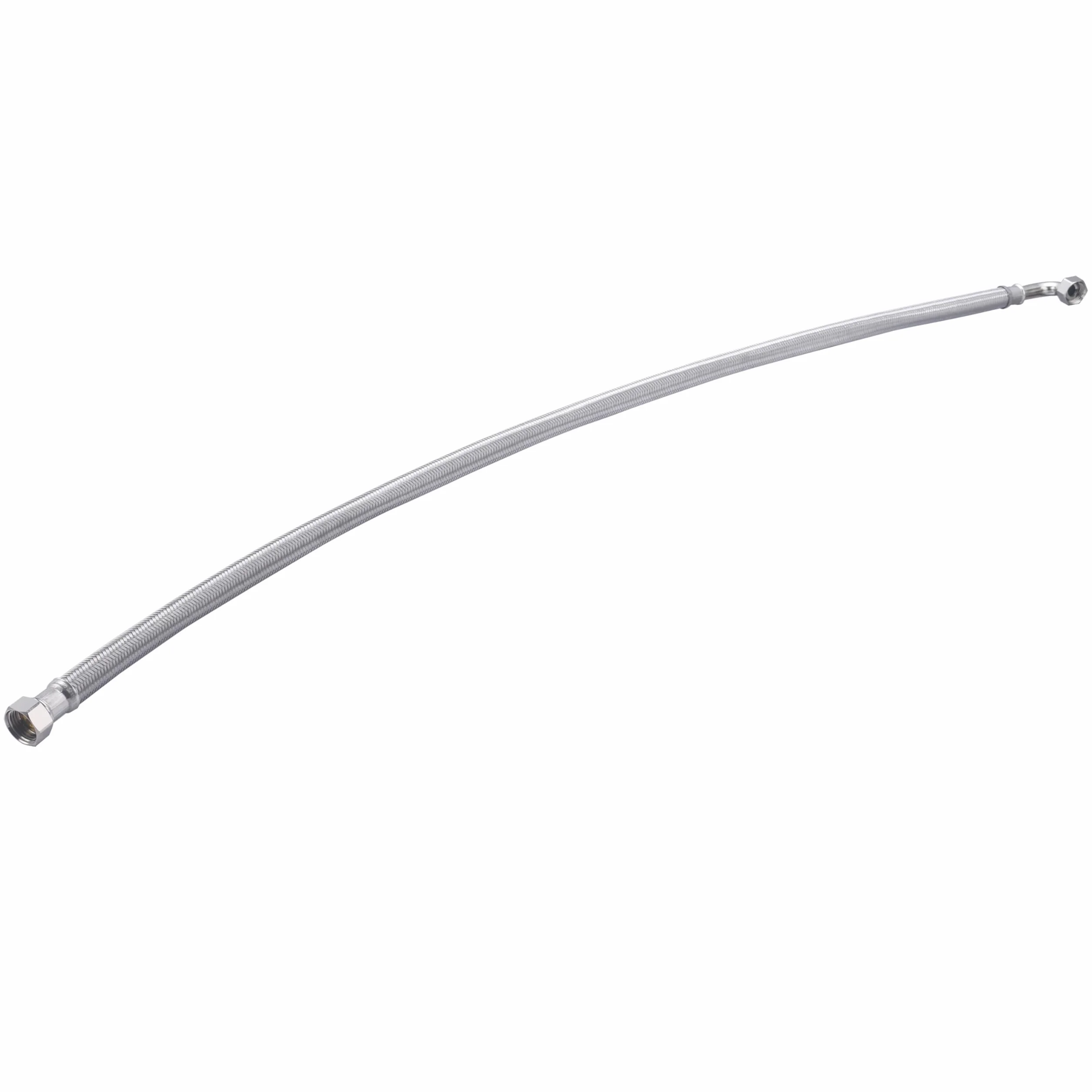 Flexible de inox 1 m con codo, doble hembra 1/2 DN13