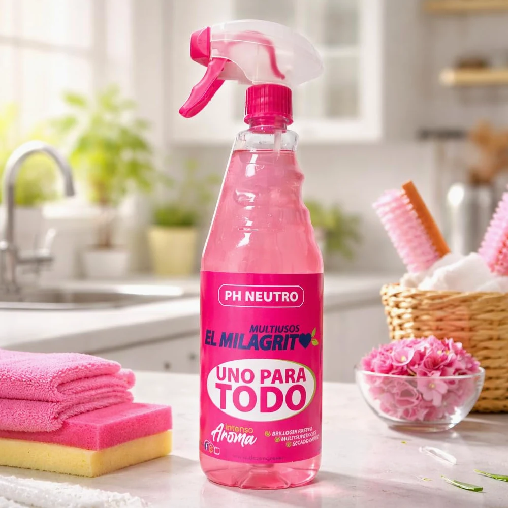 Limpiador Multiusos en Spray, pH Neutro, Aroma Intenso, 750ml, Pack de 12 Unidades