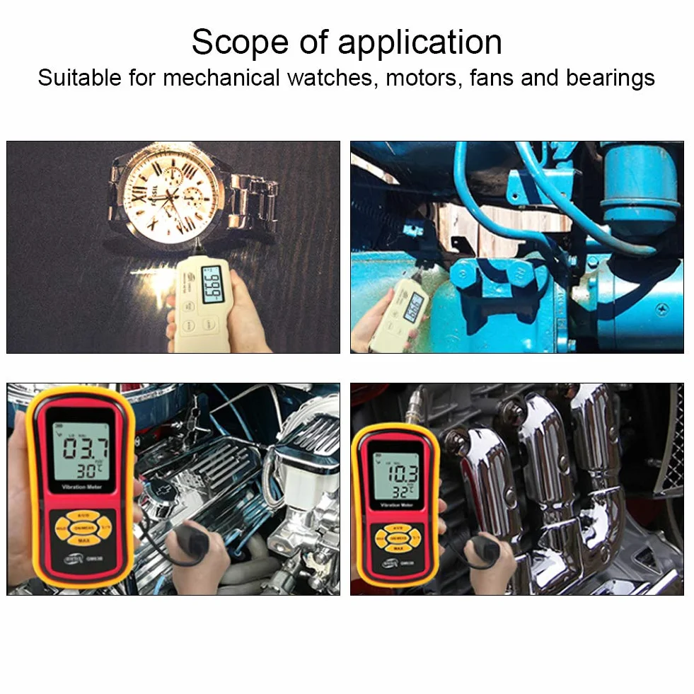 KIMISS Medidor de Vibración Digital Portátil con Pantalla LCD - GM63B para una Medición de Vibración Precisa, 0-40 ℃
