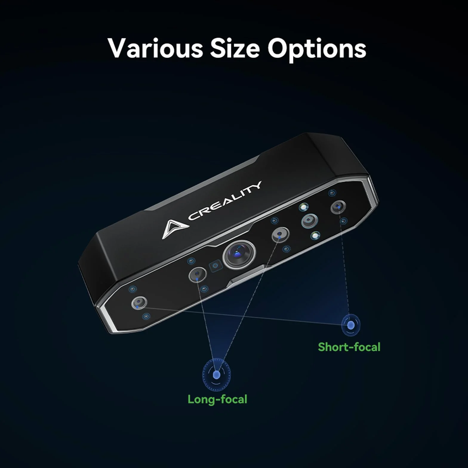 Creality CR-Scan Otter Escáner 3D, escaneo antivibración, Cuatro Lentes de precisión de 0,02 mm, escáner 3D portátil de Alta Velocidad de 20 fps para Objetos pequeños y Grandes de 10 a 2000 mm