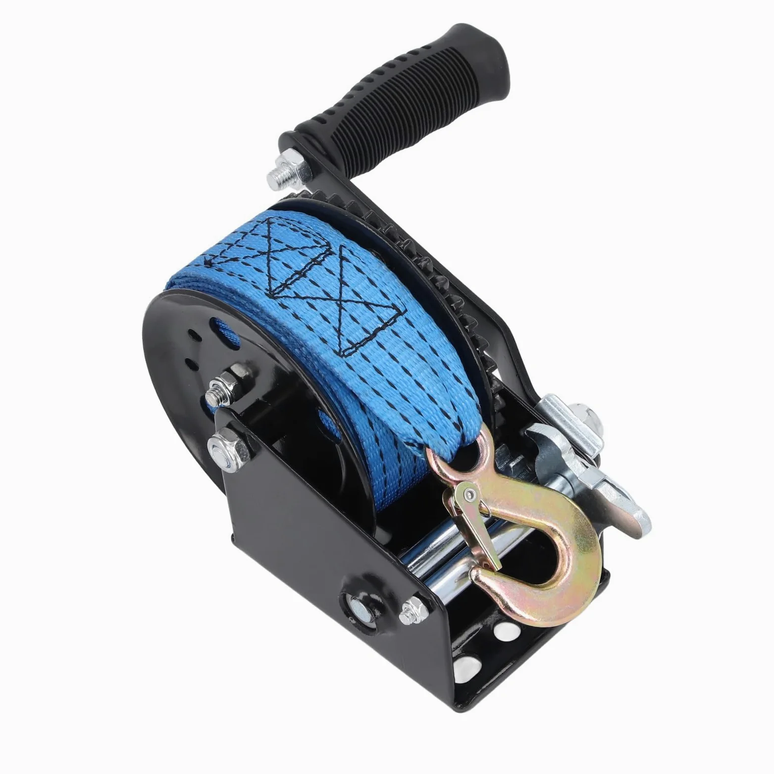 Generic Cabrestante Manual Cabrestante de Manivela Ergonómico de 1200 Libras con Correa de 26 Pies para Levantar y Tirar Cargas Pesadas Al Aire Libre