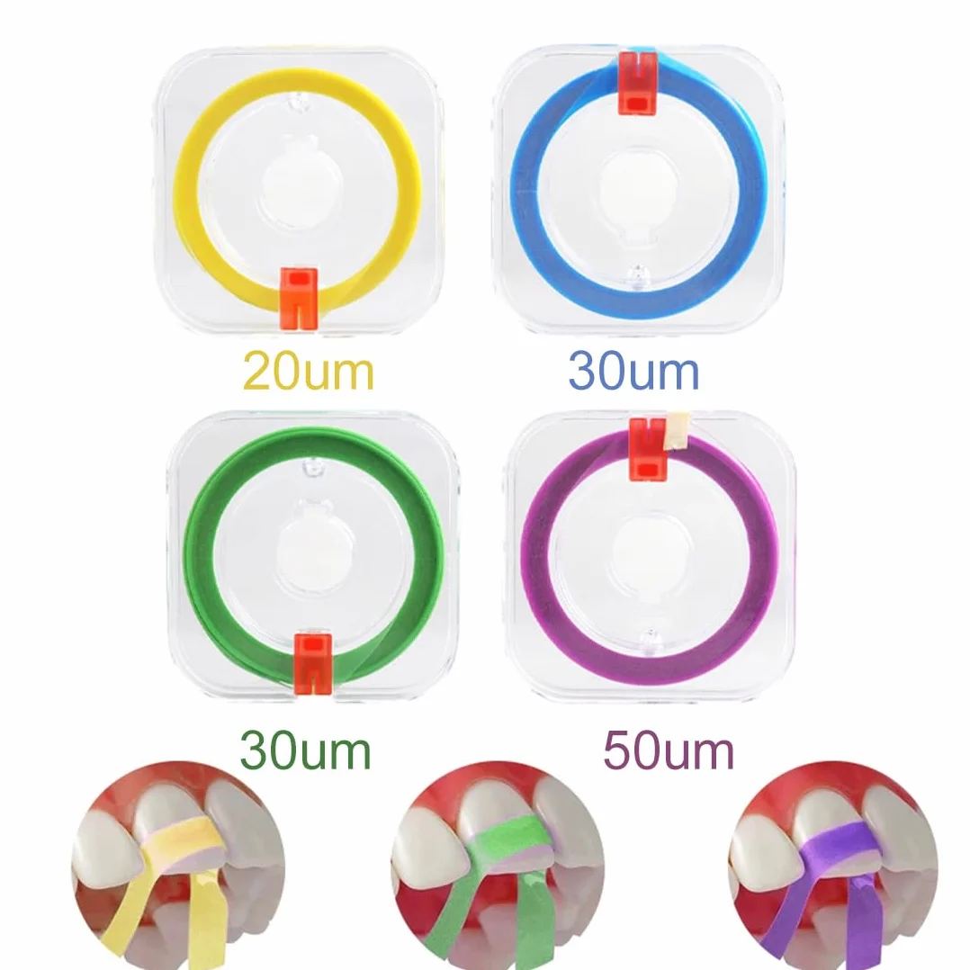 Tiras abrasivas interdentales papel de lija 20Um 30Um 50Um 6M*4Mm para dientes manchados