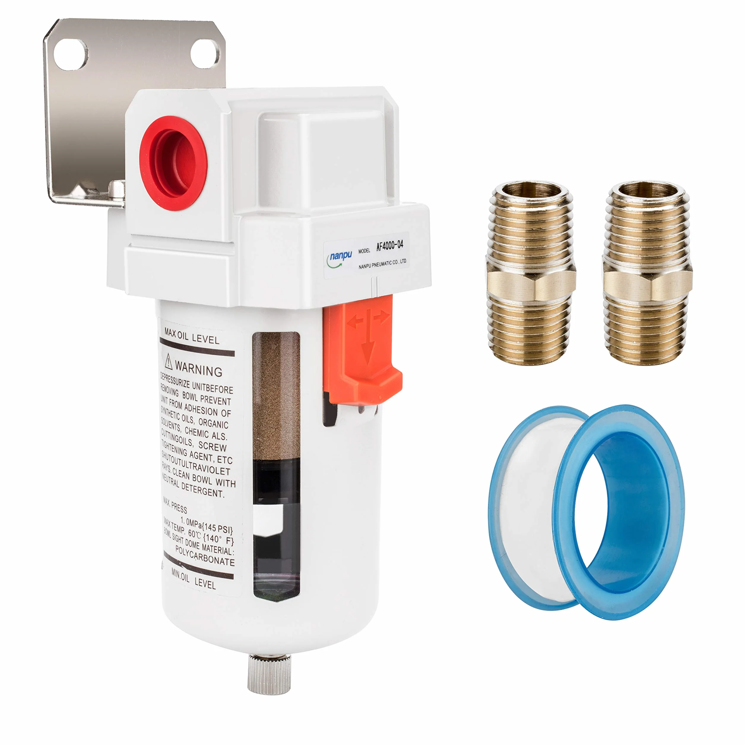 NANPU Filtro de Aire Comprimido 1/2" BSP 5 μm Latón 10 bar