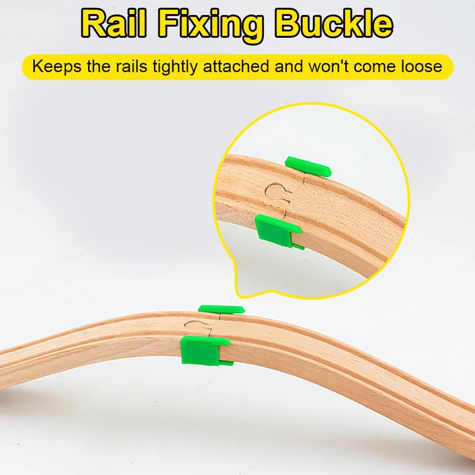 Conector de Pista de Juguete de Madera, 28 Piezas, Adaptador Universal para Vía de Tren