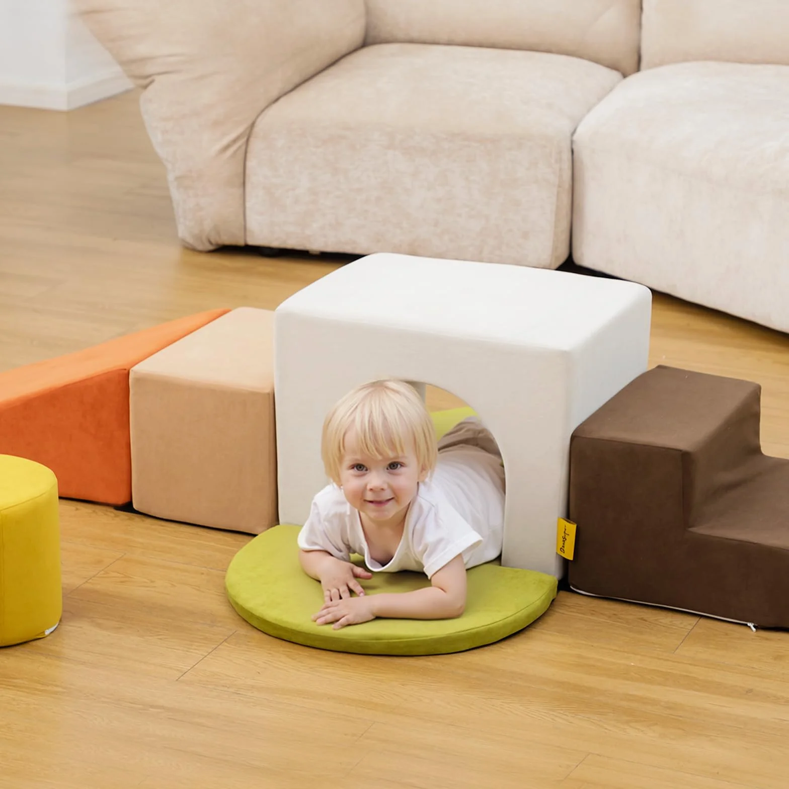BanaSuper Bloques Espuma Educativos para Niños | Juego Motricidad Base Antideslizante | EN71 | 7 Bloques Psicomotricidad Modular Lavable