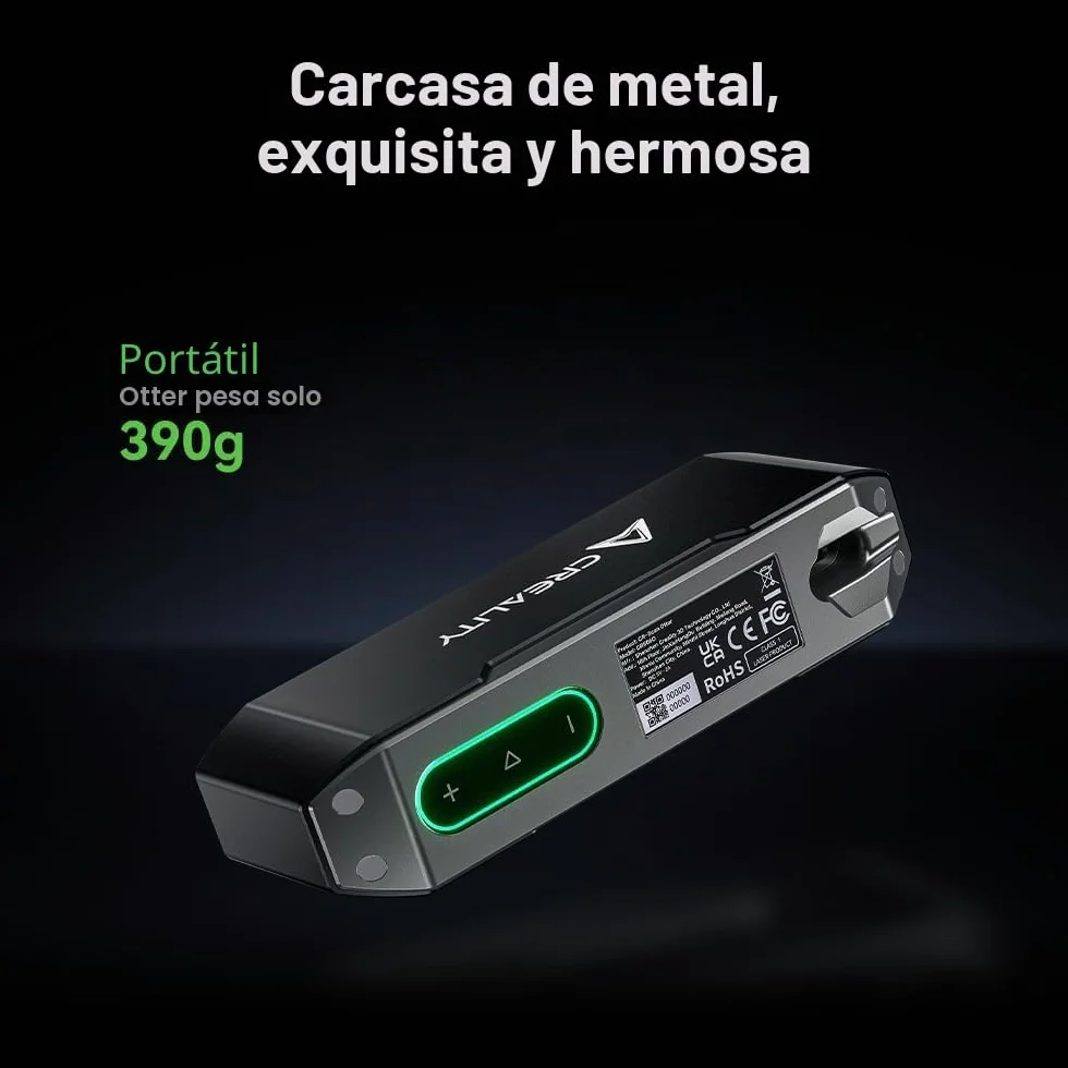 Creality CR-Scan Otter - Escáner 3D (0,02 mm, visión estéreo de cuatro lentes, escaneo a color de 24 bits para objetos de 10 a 2000 mm, color negro/metálico sin pulverización)