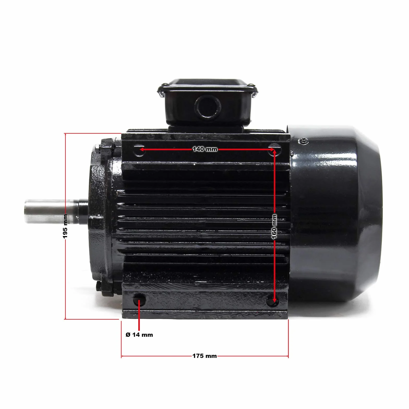 Motor eléctrico trifásico profesional Bobinado de cobre Forma B3 2Polos 400V 3kW 2840rpm IP44