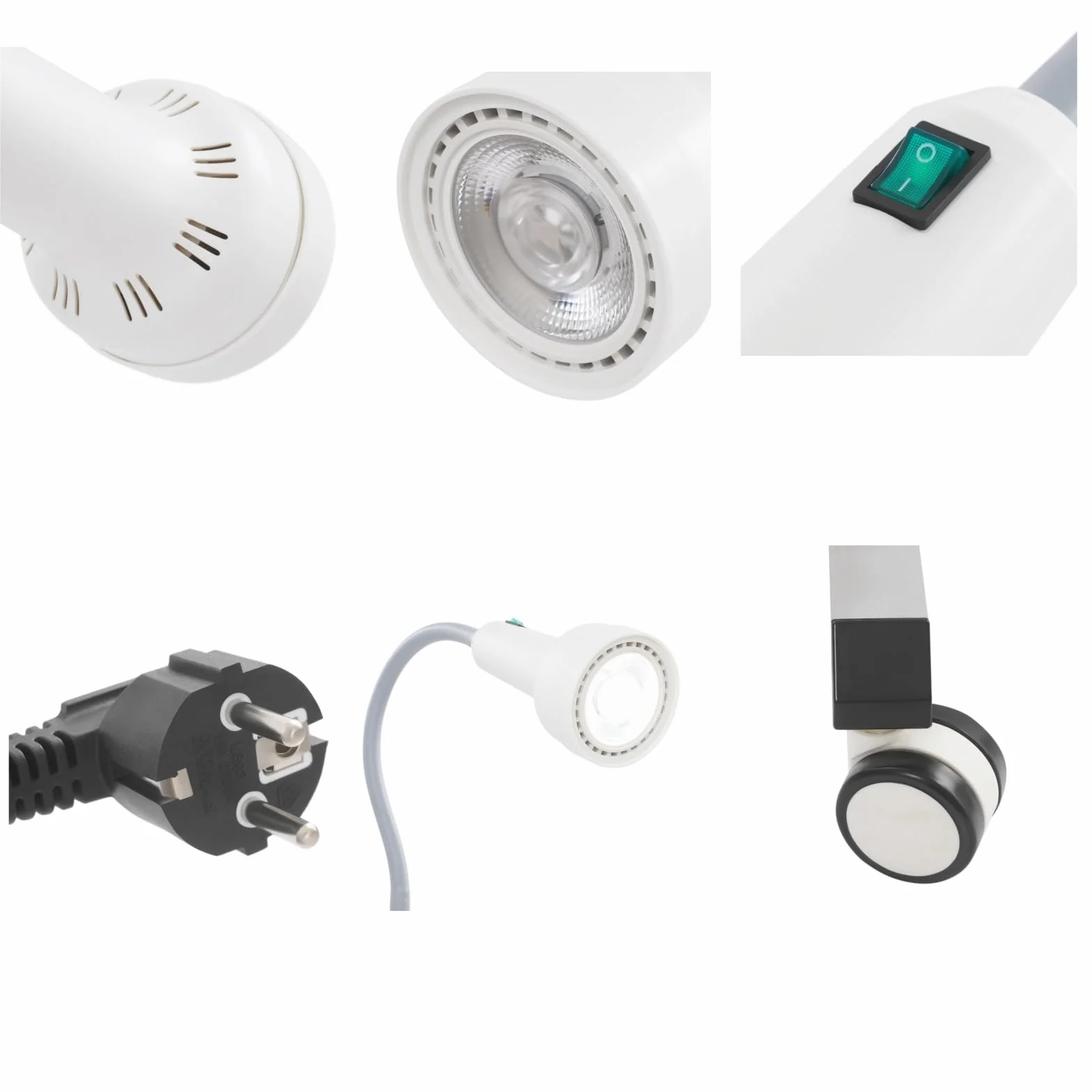 Lámpara de examen de altura ajustable, 30 W, LED, examen médico quirúrgico, lámpara giratoria de 360°, para ginecología, ambulancia, estomatología, hno