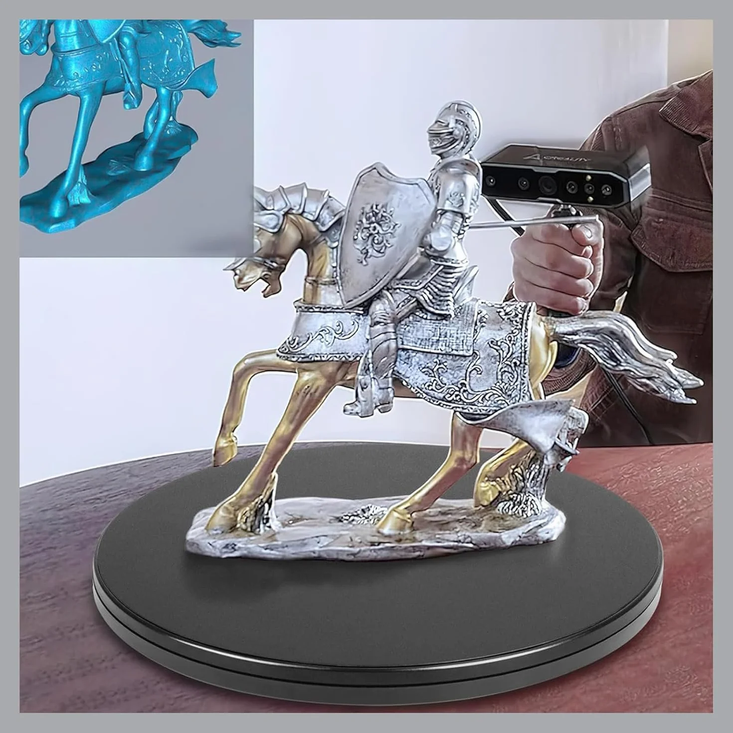 Creality Escáner 3D manual de mesa giratoria para escáner 3D Creality CR-Scan Otter/Raptor/Ferret/Ferret Pro/Ferret SE (escáner 3D no incluido)