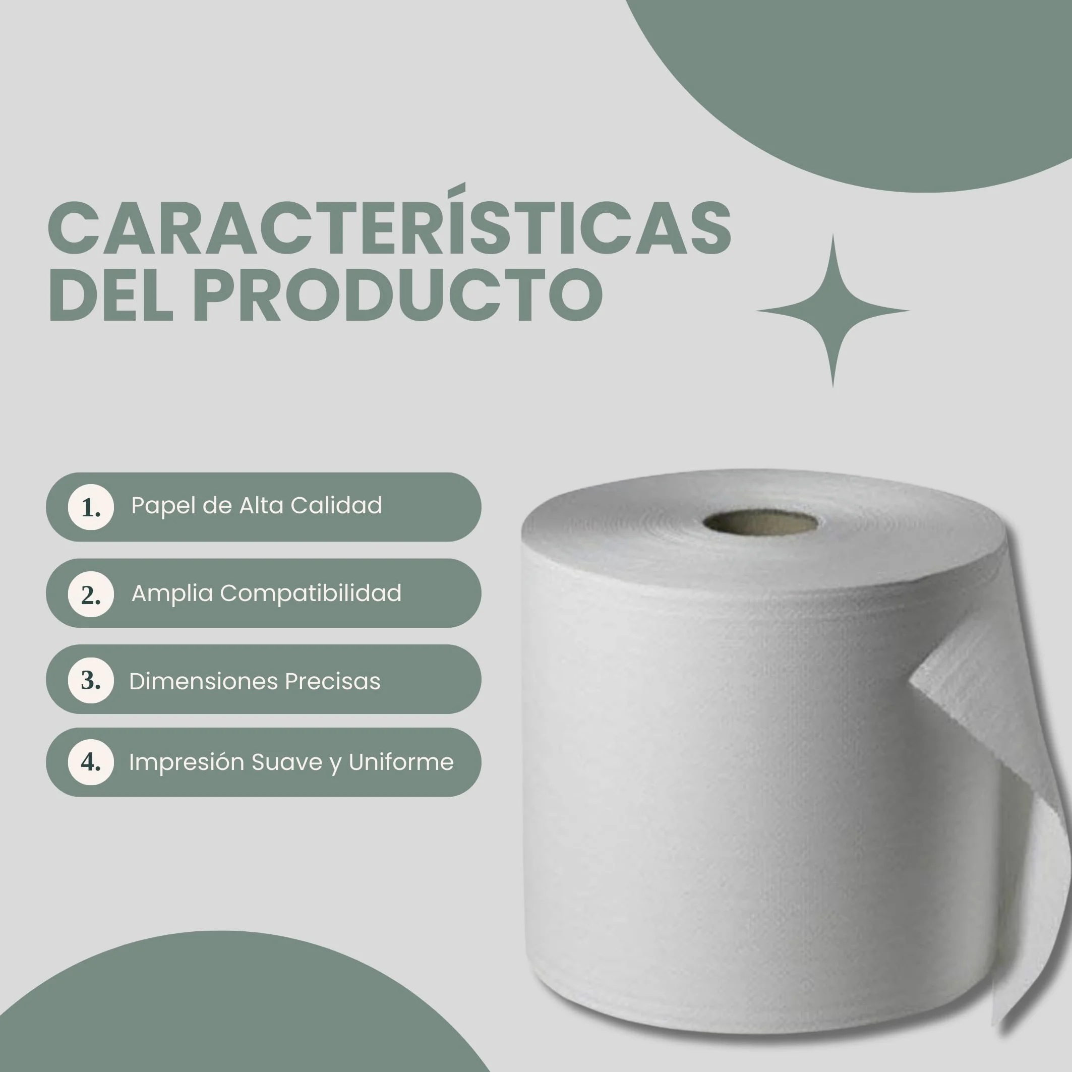 BALSAT | 6 Bobinas de papel industrial blanco | 100% Pasta Virgen | Paquete de 6 Unidades | Bobinas industriales