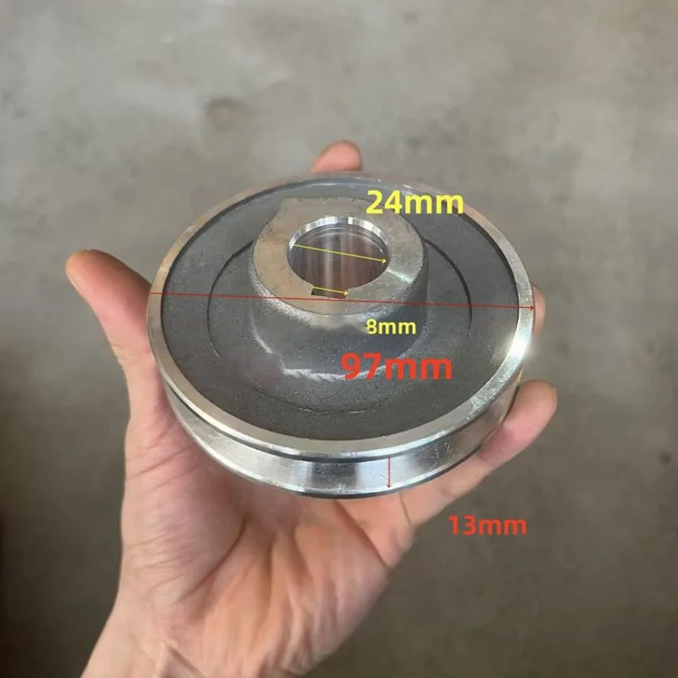 Polea de motor de aluminio tipo A 100 mm para compresores de aire 19 mm 24 mm