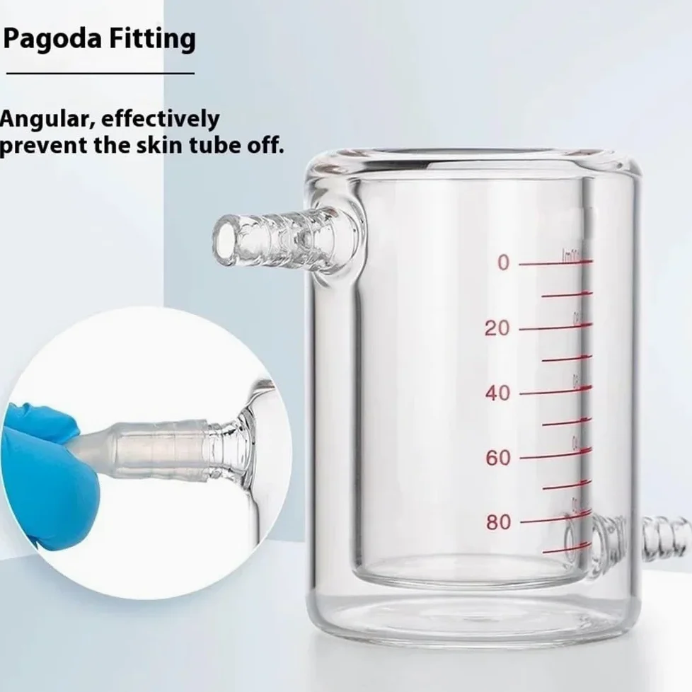 Vaso de precipitados con camisa de doble capa de 10 ml a 1000 ml, vaso de precipitados experimental con camisa de laboratorio de vidrio de borosilicato alto(250ML)