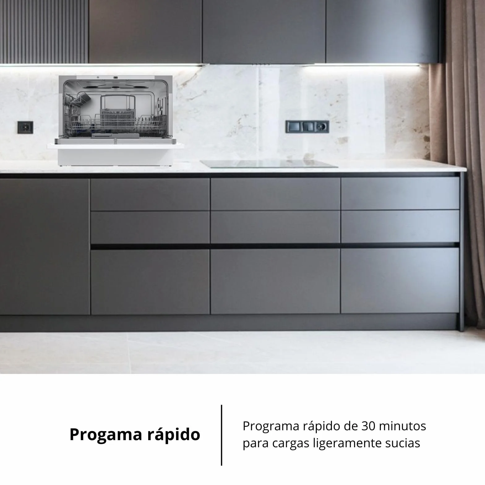 Corberó Lavavajillas Compacto Portátil CLVP607W 6 Cubiertos 7 Programas 49 dB Blanco