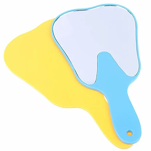 Espejos de cara dental para paciente forma molar color aleatorio 5 piezas