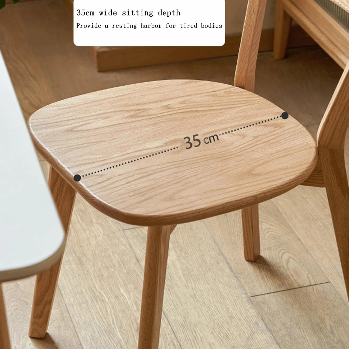 Sillas de comedor, sillas de ocio retro de madera maciza, robustas y duraderas, de moda, adecuadas para cocinas, salas de estar, restaurantes, cafeterías, actividades,Natural wood color-1pcs