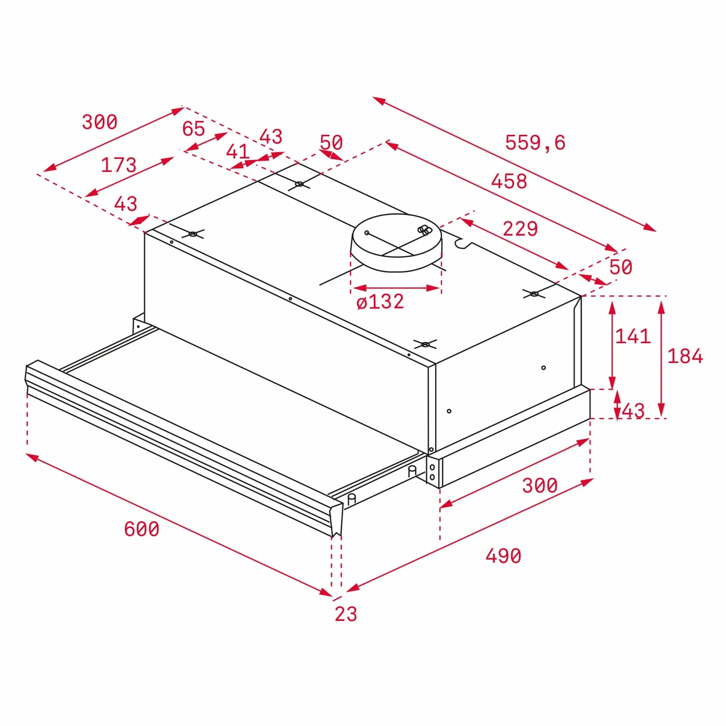 TEKA Campana Extractora Integrada 60 cm, 3 Velocidades, Motor Doble, Acero Inoxidable, CNL 6415