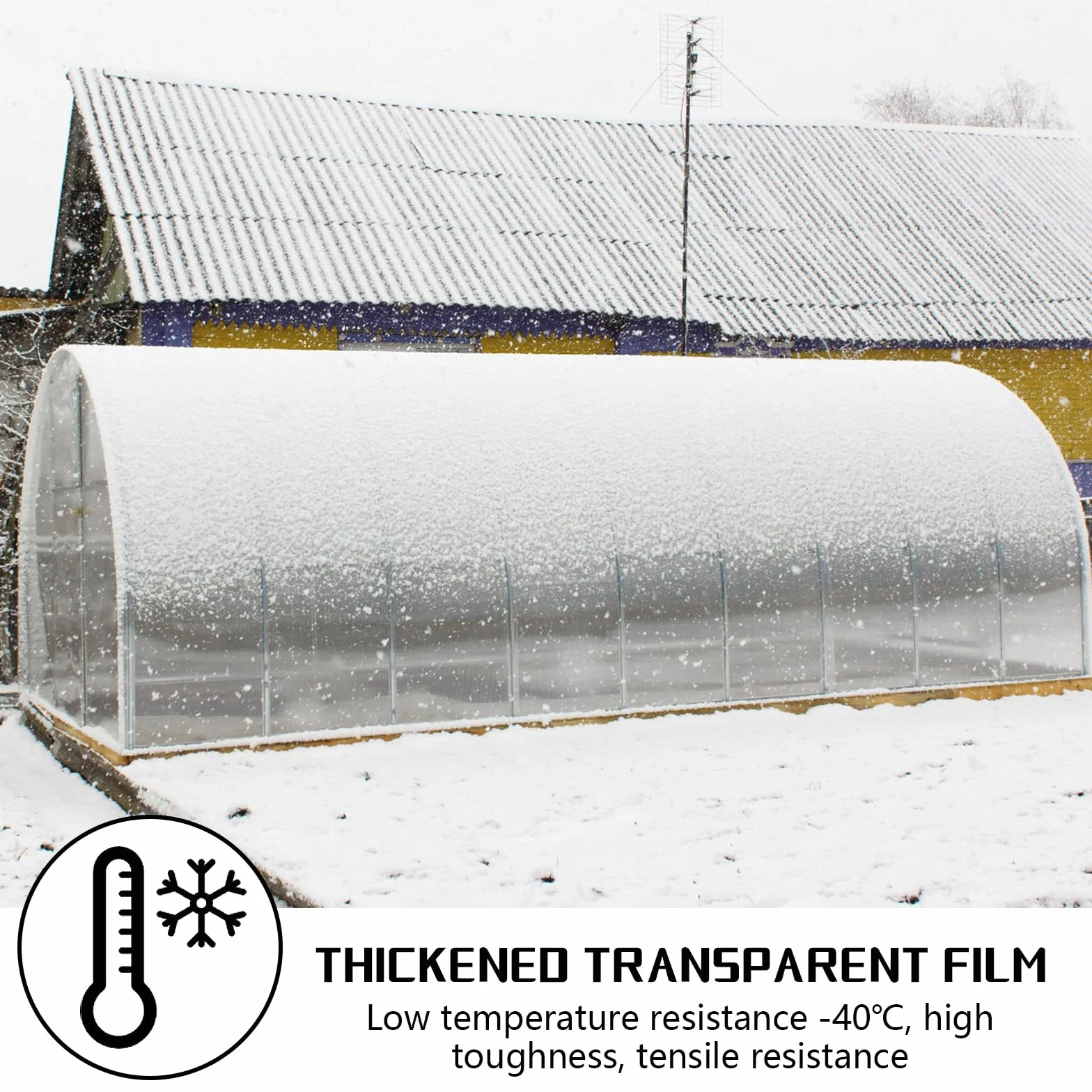 Película de Polietileno Extra Gruesa Transparente 2 x 4m 780g, Impermeable, Resistente al Desgarro para Jardinería y Protección