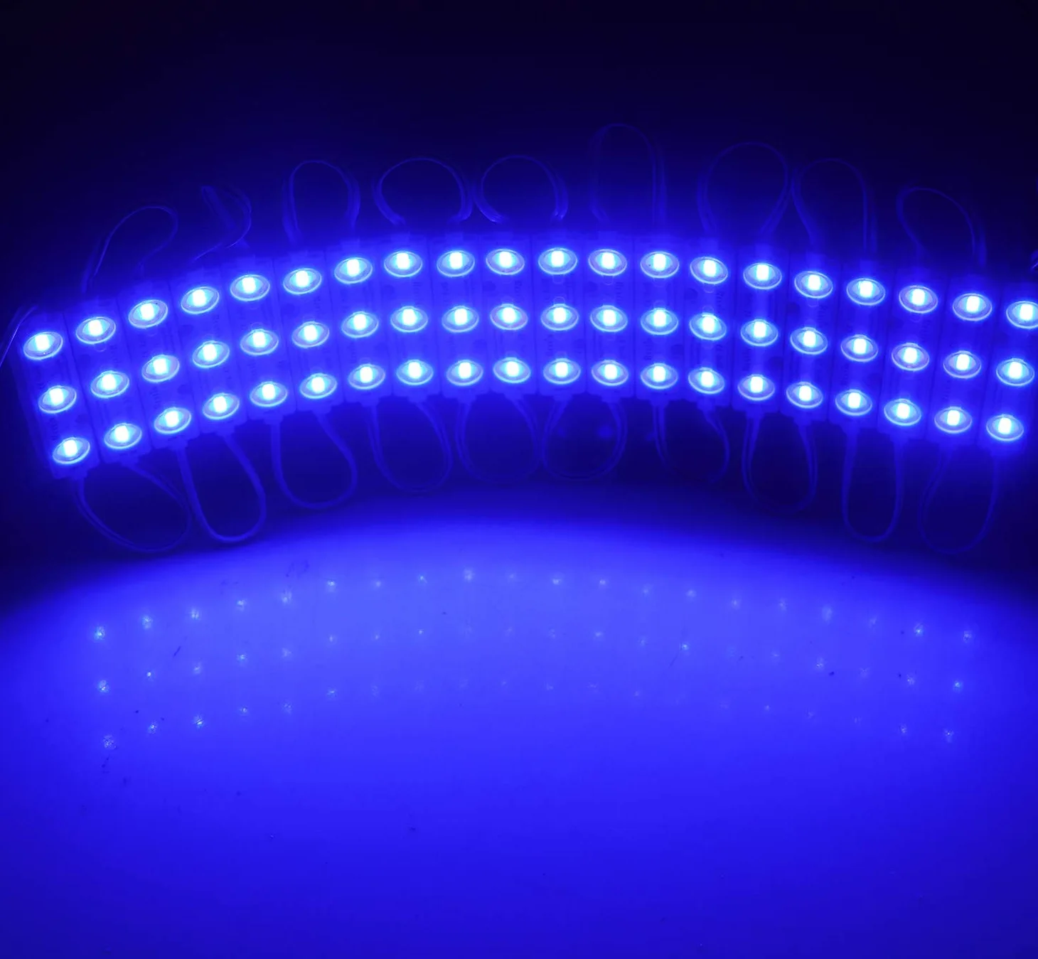 200 unidades de 3 módulos LED azules 5630 5730 SMD 40-45 lm por LED luz decorativa impermeable para letras, carteles publicitarios con cinta adhesiva en la parte trasera