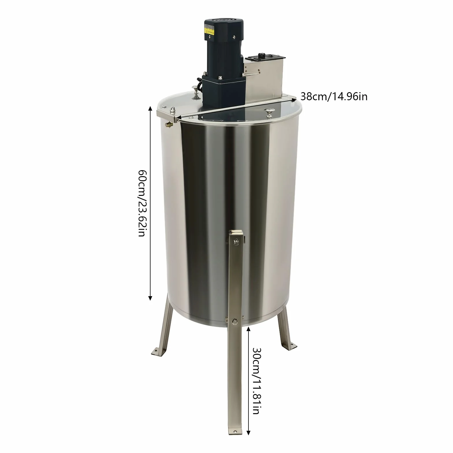 Extractor de miel eléctrico, extractor de miel de 4 marcos de acero inoxidable, extractor de miel de 140 W con salida de miel y tapa acrílica, centrifugadora tangencial eléctrica para la