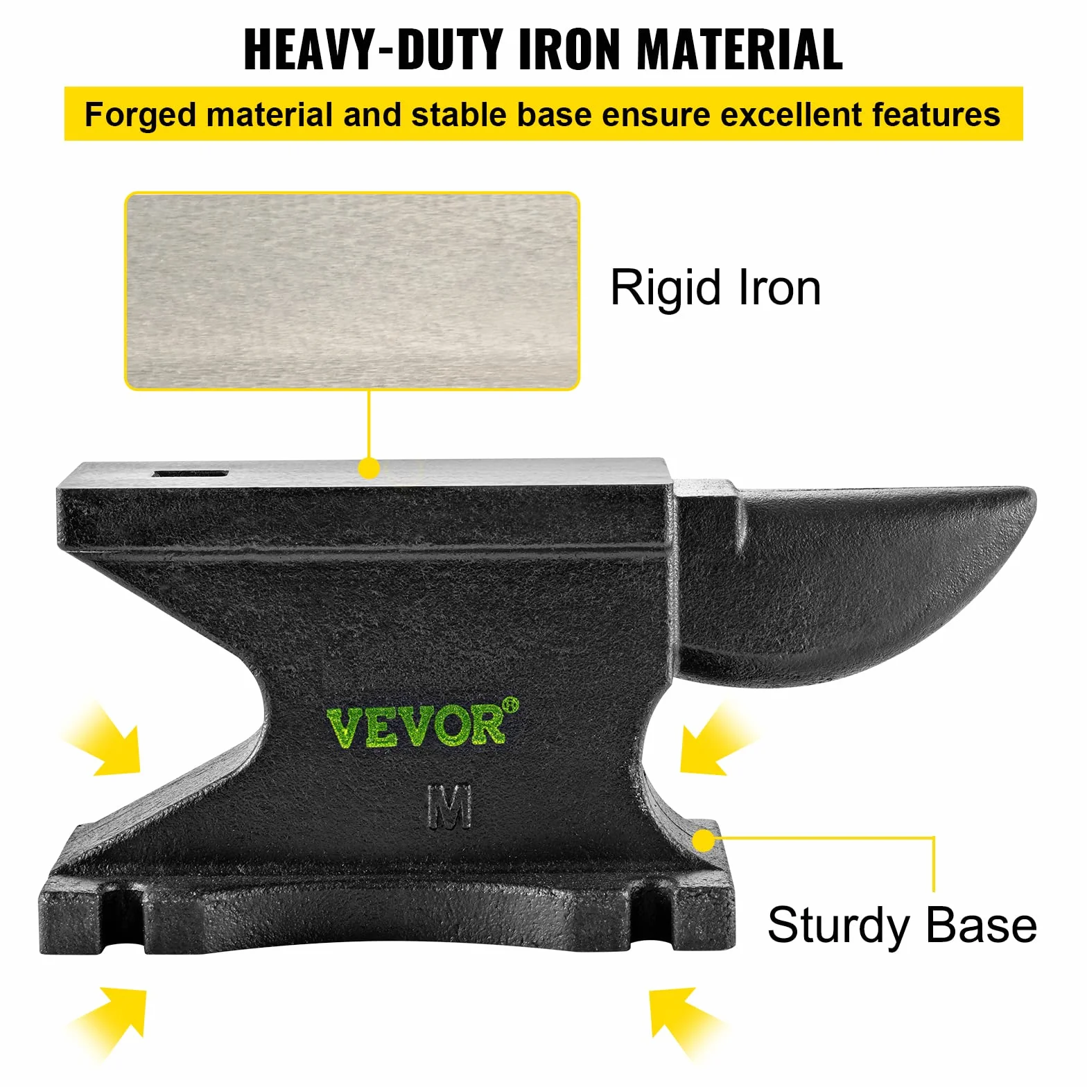 VEVOR Yunque de Hierro Single Beck Hierro Fundido 55lb 25kg Mini Yunque Cuerno 35.5 x 14.3 x 16.5 cm Mini Yunque Cuerno De Hierro Del Banco Yunque de Metal Yunque de Acero 209HB, Negro