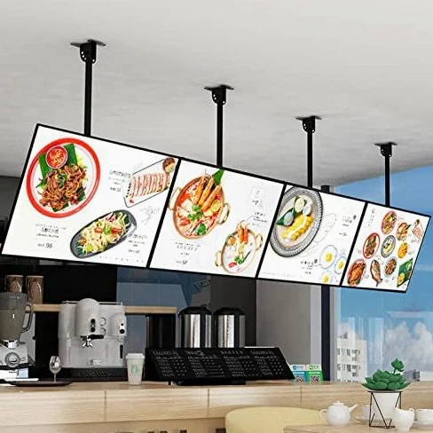 Caja de luz LED delgada de 50 x 40 cm, tablero de menú montado en la pared para restaurantes y cafeterías con retroiluminación AP E Display Sign llamativo cartel publicitario