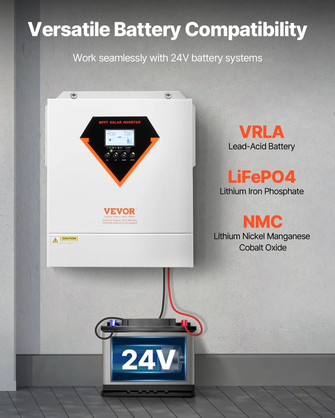 VEVOR Inversor Solar Híbrido 3500 W Onda Sinusoidal Pura MPPT 100 A