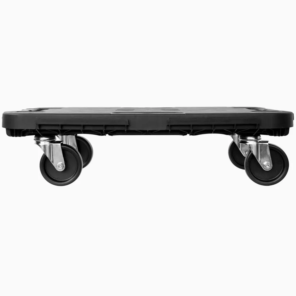 Carro de transporte negro de polipropileno, 300 kg, con ruedas, para muebles, carretilla apilable, carretilla de transporte para mudanzas, taller, garaje, almacén y hogar