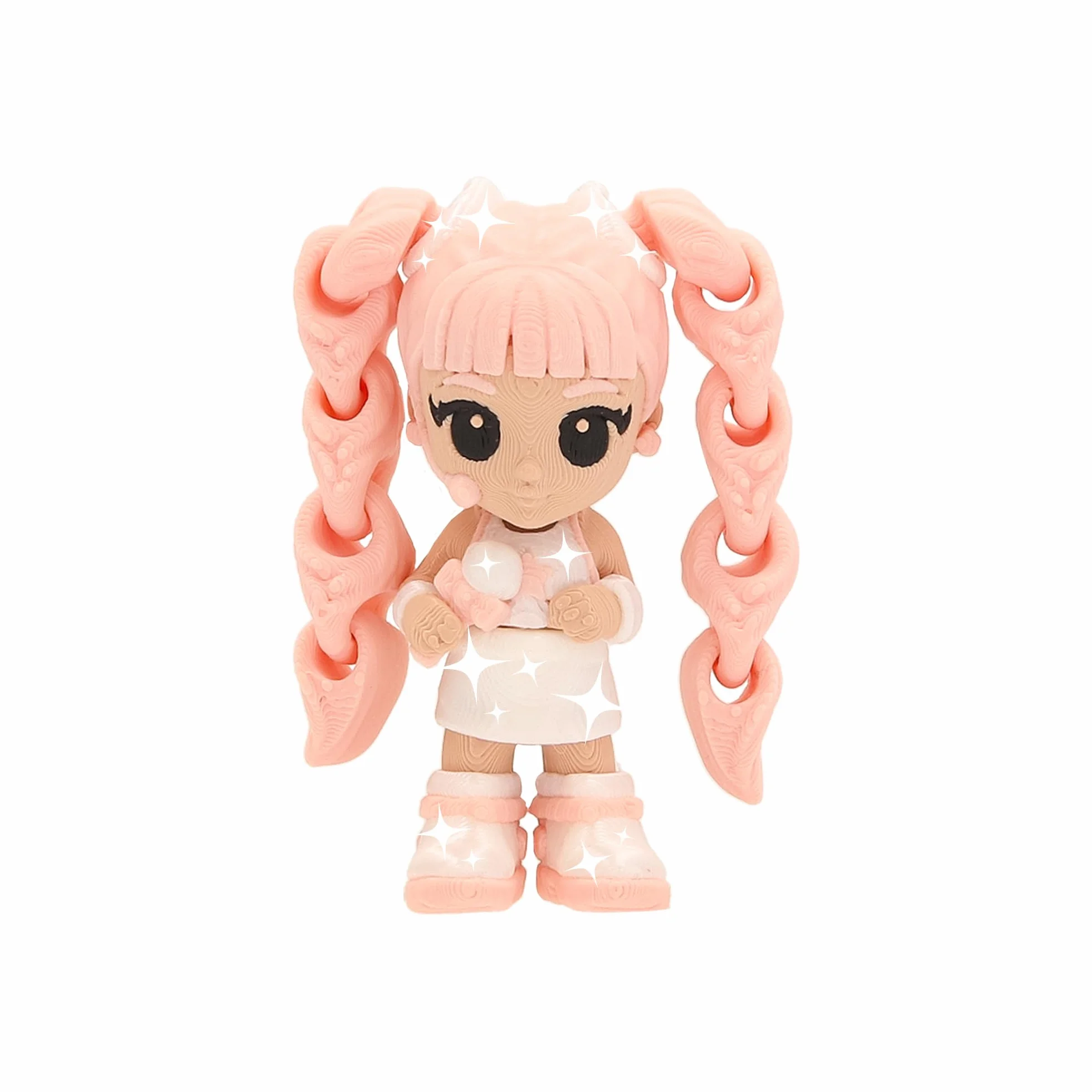 K-POP IDOL PALZ 3D Pack de 3 Figuras Coleccionables Articuladas Rina Minji Mina con Cabello Intercambiable