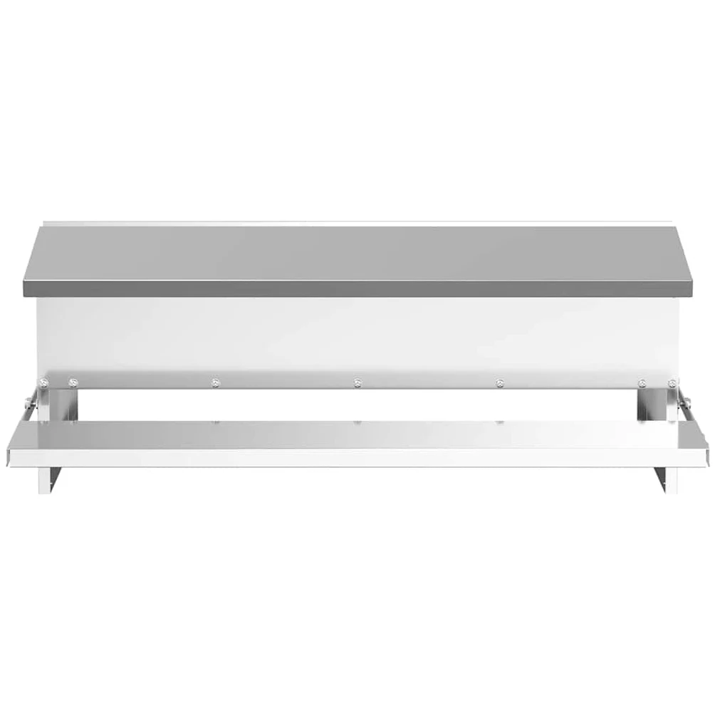 Mangloder - Alimentador para gallinas de acero galvanizado plateado, 75 x 53 x 20,5 cm, capacidad de 10 kg, comedero para interior y exterior, resistente a la intemperie y al agua para alimentación