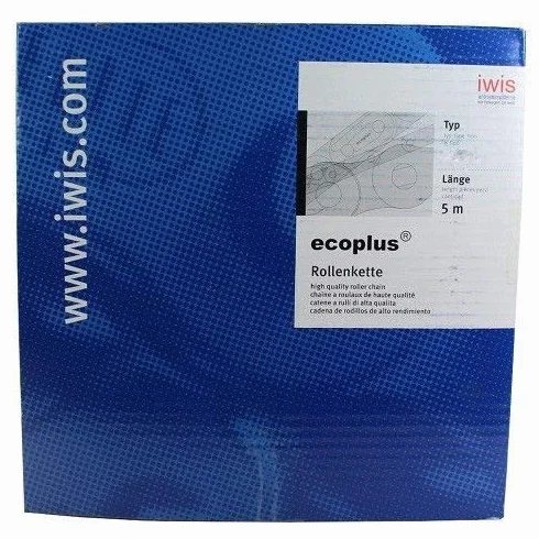 IWIS 12 B-2 ECOPLUS Cadena de rodillos doble 1,90 cm x 1,11 cm 3/4 pulgadas x 7/16 pulgadas