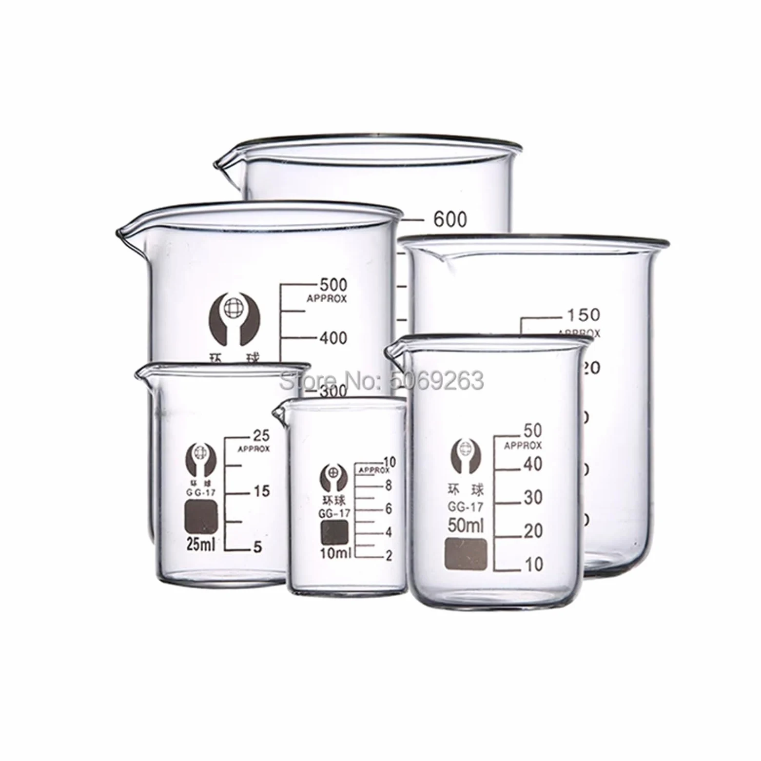 1set Lab Borosilicate Glass Beaker Chemical Form Borosilicate 3.3 Glass with Graduation(3000ml)