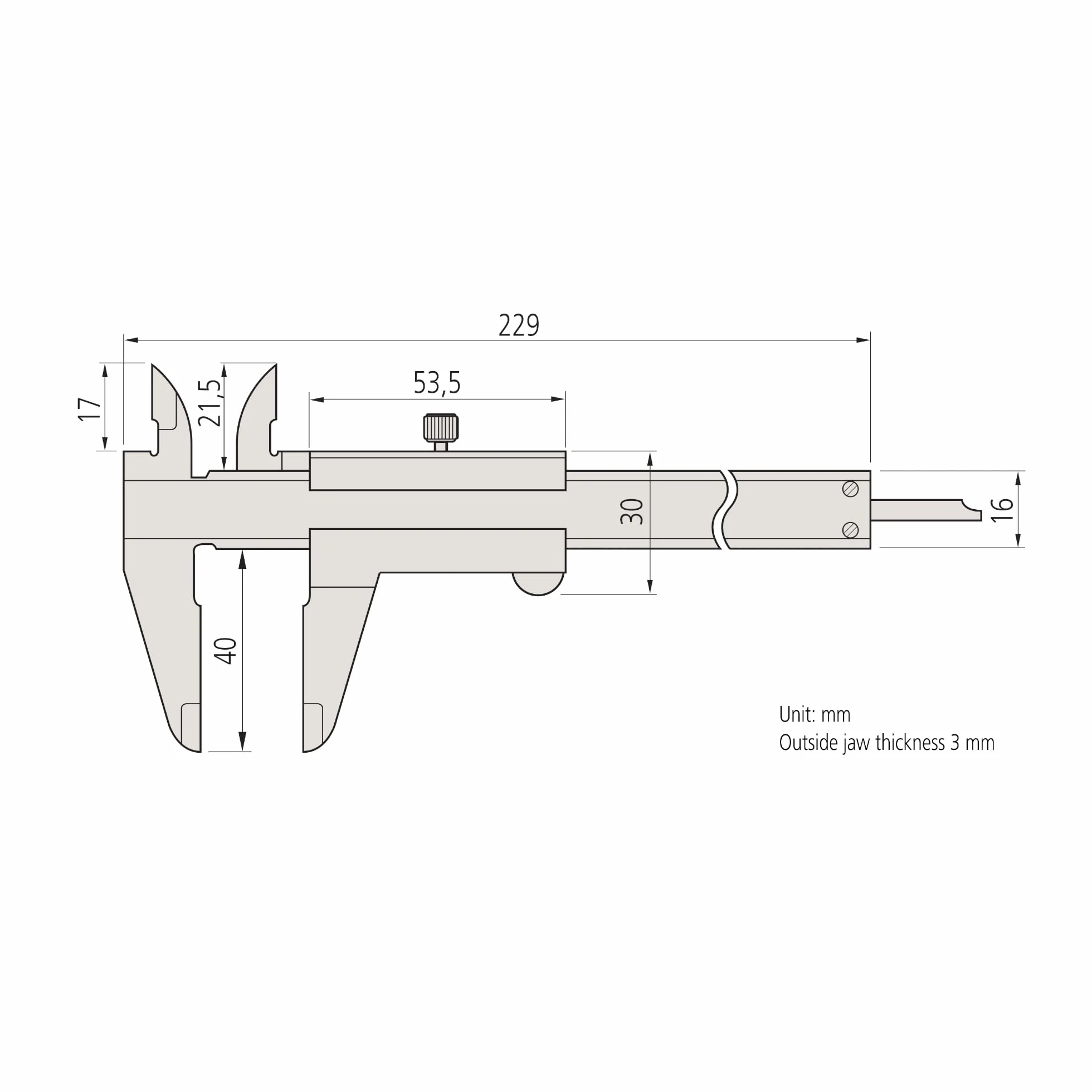 Mitutoyo Calibre Vernier 0-150 mm 1,9 mm Profundidad Bar