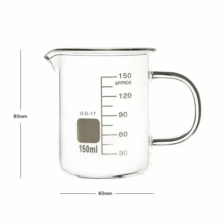 Vaso medidor de Vidrio de borosilicato con asa (800 ml x 2 Piezas) (Un Color, 250 ml x 2 Piezas)