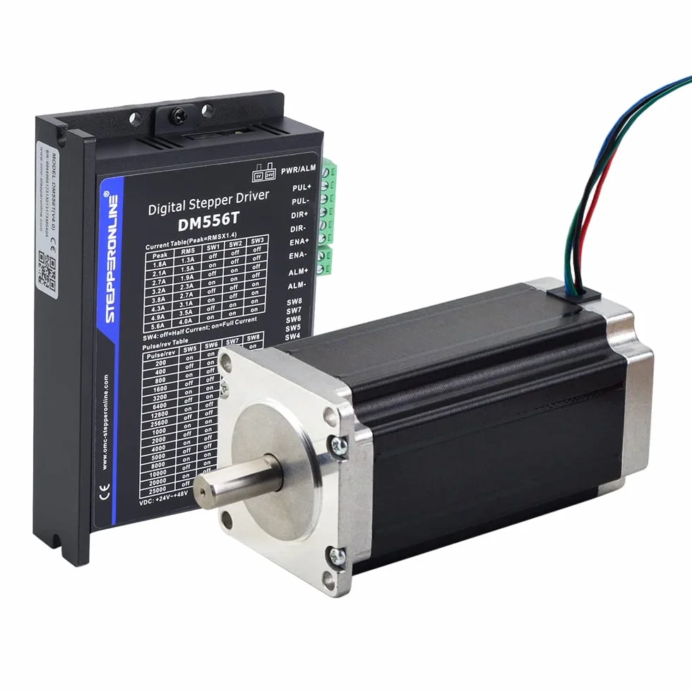 STEPPERONLINE 1 eje motor paso a paso CNC, kit 3,0 Nm, 4,2 A, 10 mm ranura Nema 23, motor paso a paso 1,8-5,6 A, 20-50 CC, para máquina de grabado CNC, impresora 3D