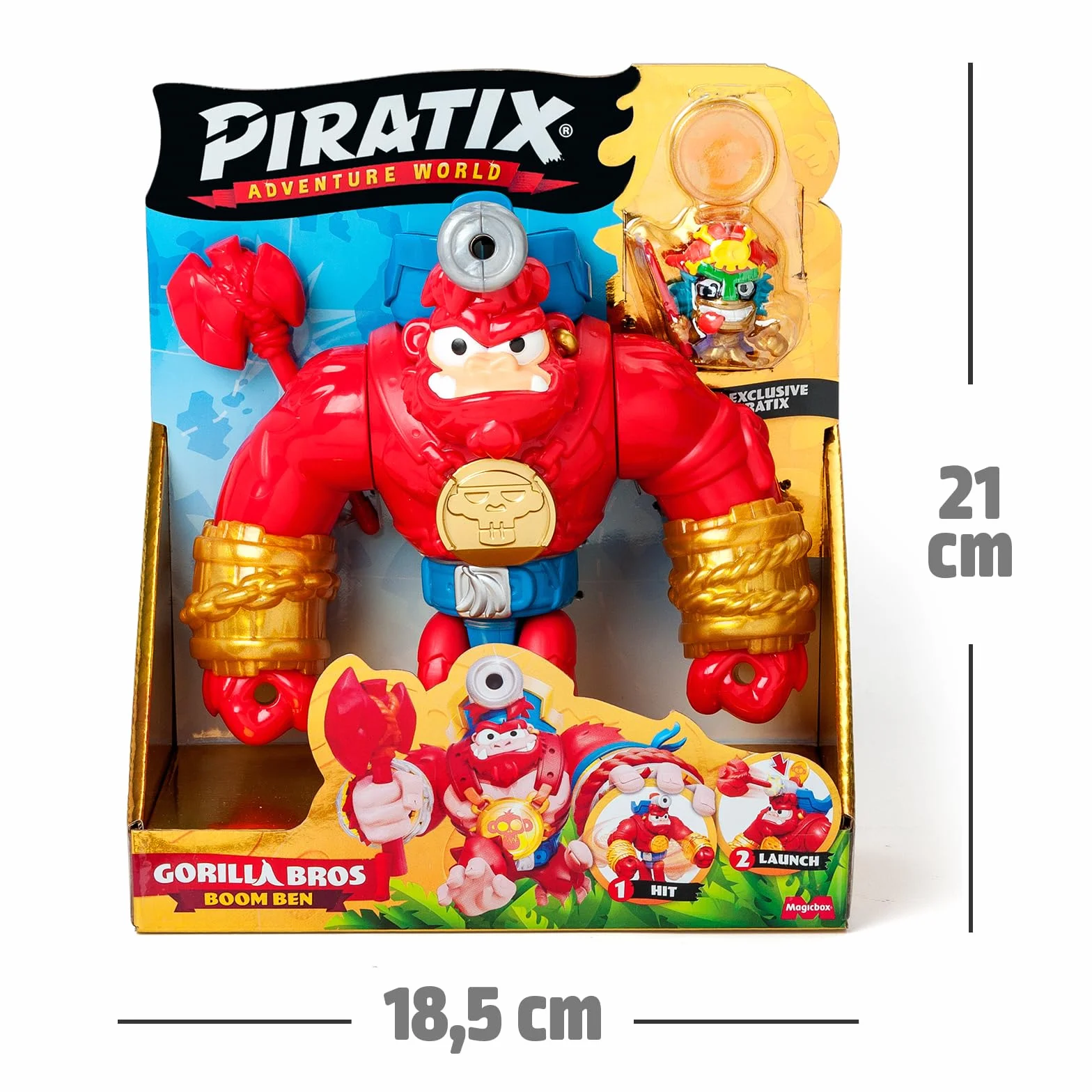 PIRATIX Boom Ben Gorila articulado con disparador y proyectil