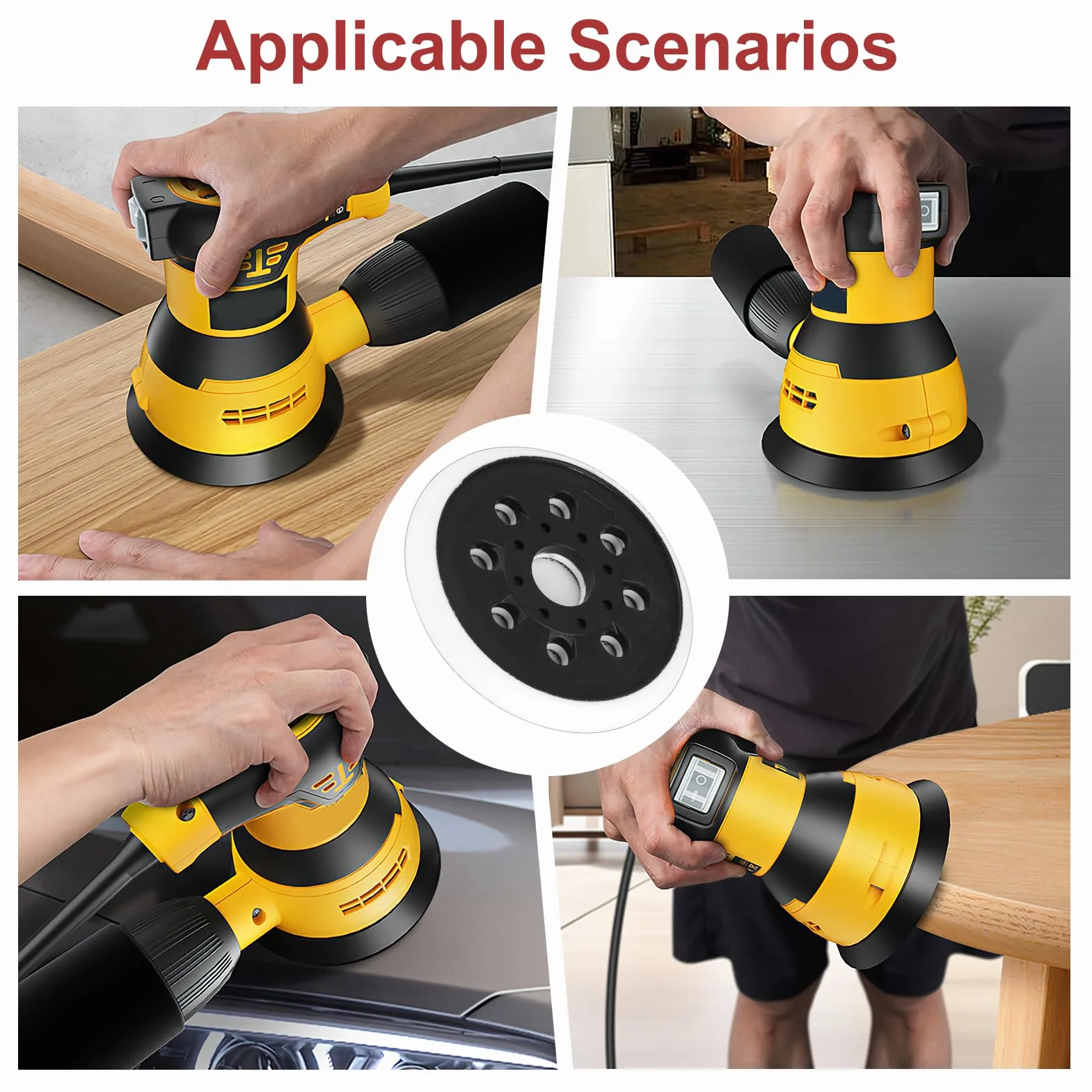 Plato de Lija 125 mm para Bosch GEX 125-1 AE, Disco de Lijado Profesional de 8 Agujeros Accesorio para Pulido y Lijado