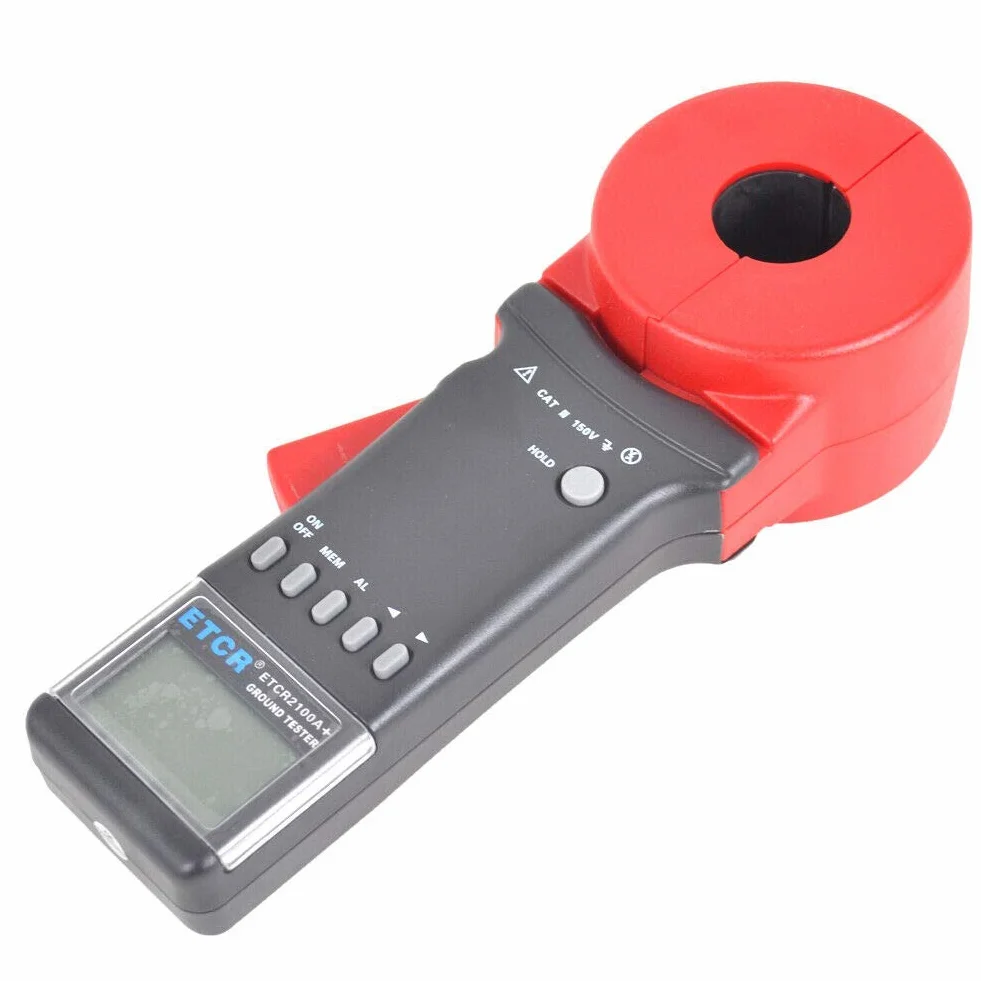 ETCR2100A+ - Medidor de abrazadera digital de tierra, medidor de resistencia a tierra, probador de resistencia a tierra, rango 0.01-1200
