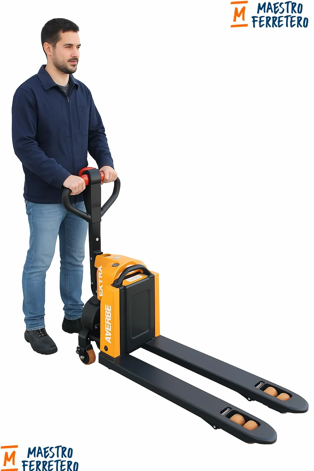 Transpaleta Eléctrica Eleqtra Eco 540 X 1150 Mm 1500 Kg N22. Batería Litio 24V. Motor 0,65 kW Freno electromecánico Ruedas PU almacén logística Profesional
