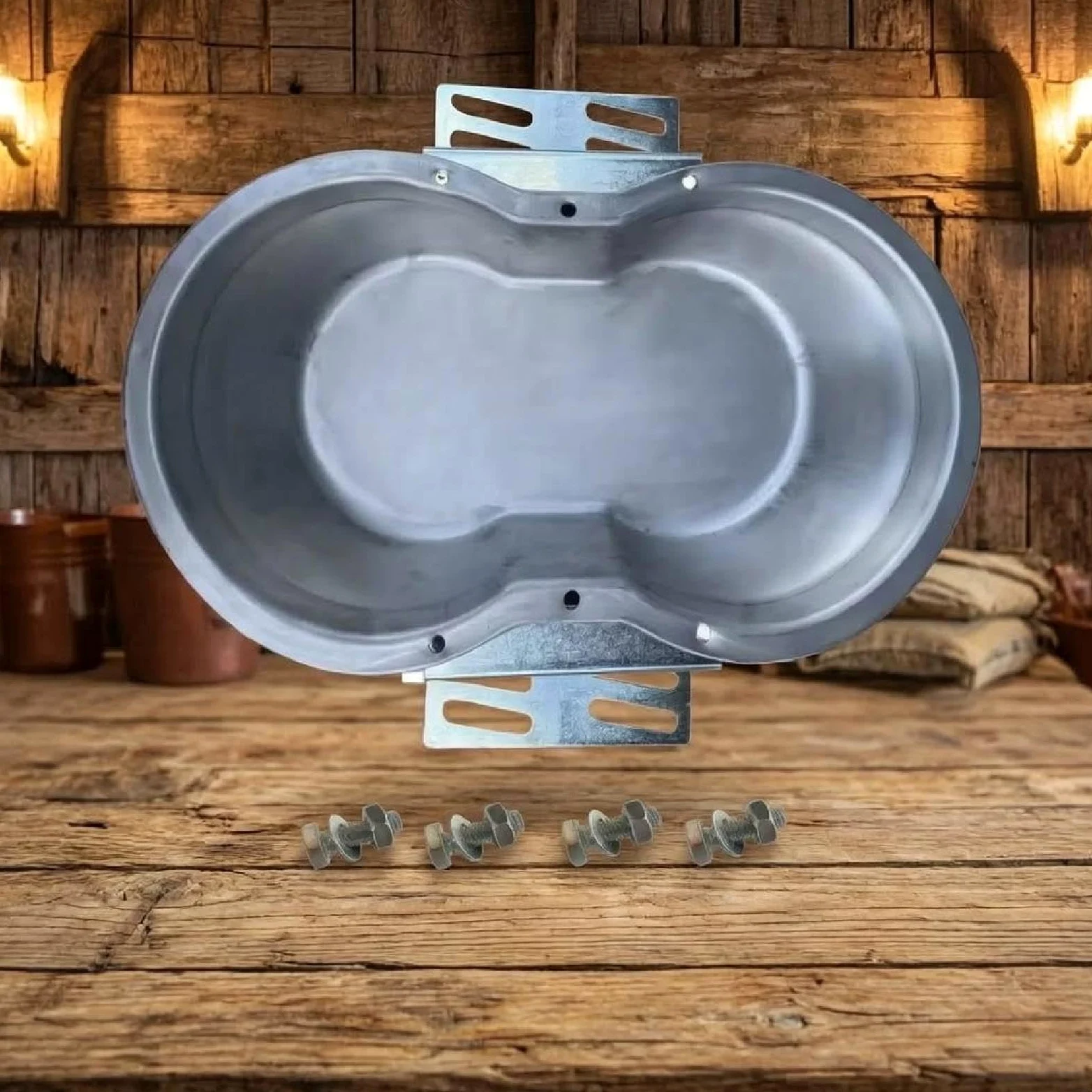 Comedero para Cerdos, Contenedor de Alimento para Animales, para Ganado, Abrevadero de Acero Inoxidable, Fácil de Limpiar, Adecuado para Gran, Style D