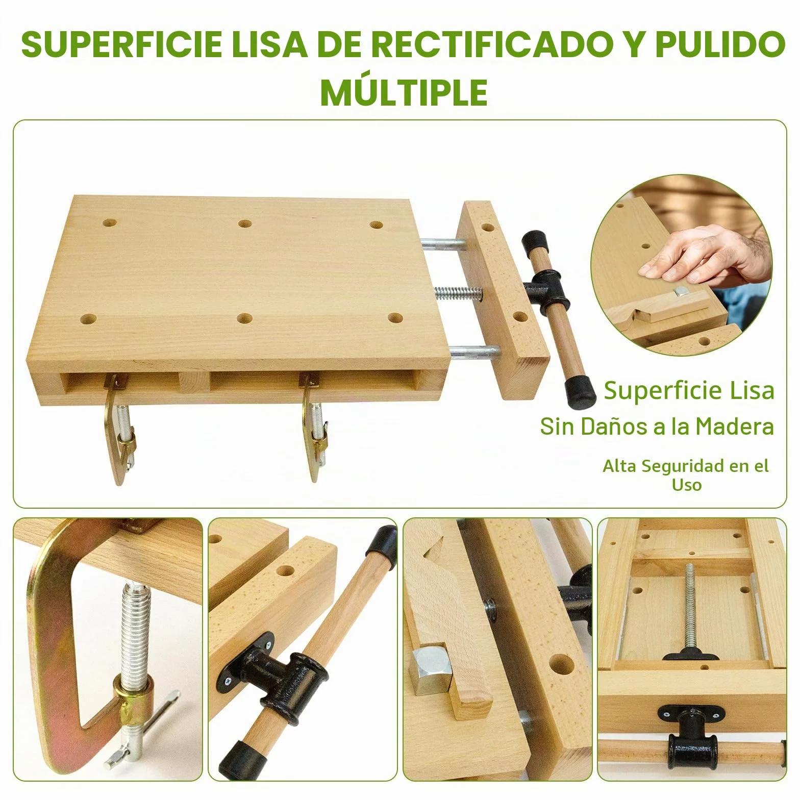 Banco de Trabajo Portátil 46,5×28×7 cm Mesa Carpintería Taller Móvil Torno Madera Tornillo de Banco
