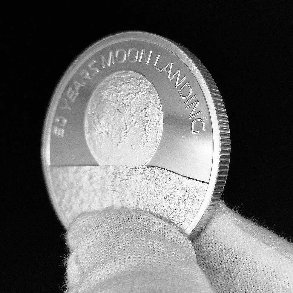 Moneda Conmemorativa 50 Aniversario Astronautas Lunar Aterrizaje Coleccionable