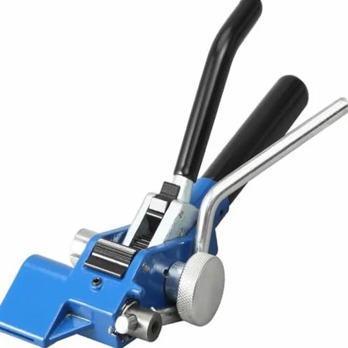Herramienta manual de prensa de correa de acero sin hebilla para flejar, sujetar y cortar, ideal para agrupar cables, tuberías y carteles